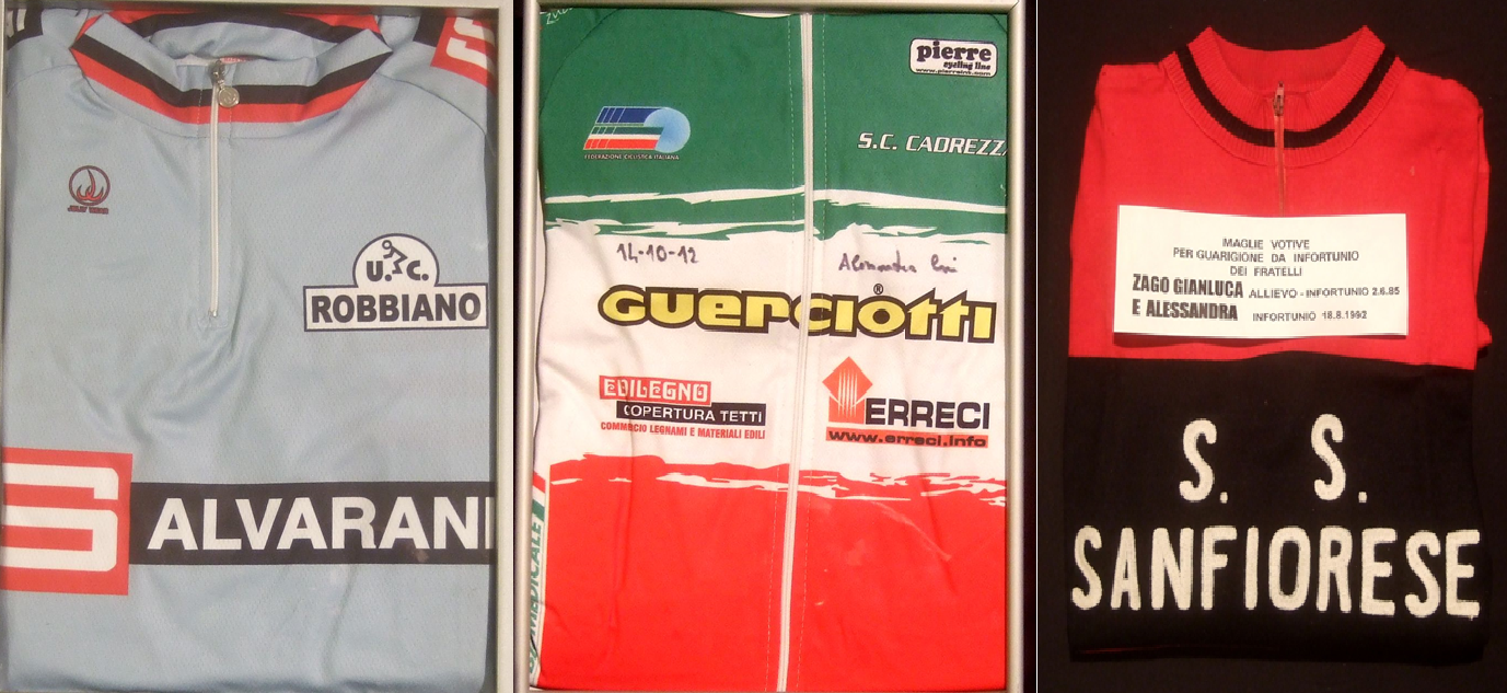 maglie donate al Santuario della Madonna del Ghisallo