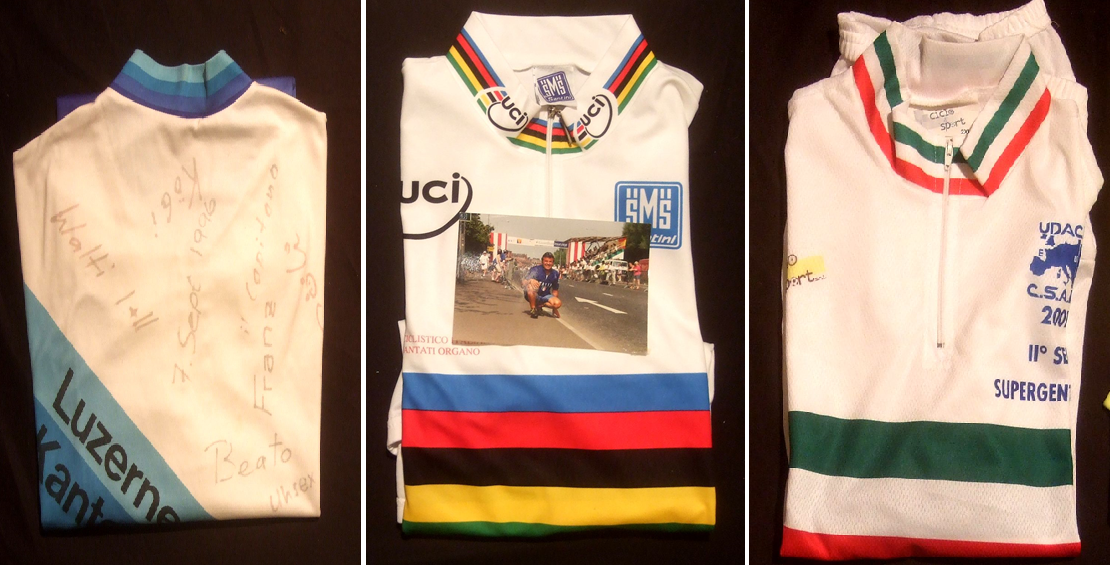 maglie donate al Santuario della Madonna del Ghisallo