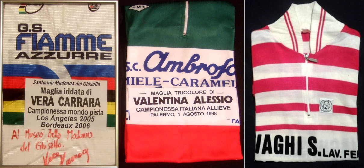 maglie donate al Santuario della Madonna del Ghisallo